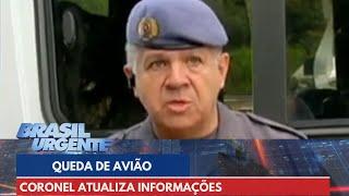 Coronel atualiza as informações sobre a queda de avião em Vinhedo SP  Brasil Urgente