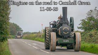 3 Steam engines on the road to Carnhell Green 11-08-23