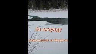 За секунду река Чемал Республика Алтай вышла из берегов.