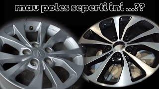 cara poles velg ORI Daihatsu Terioshow to polish original wheels to black polish