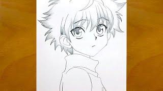 How to Draw Killua Zoldyck from HUNTER×HUNTER   Anime drawing videos for beginners  Anime drawing
