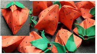 3D PAPER FRUIT CRAFTS  HOW TO MAKE PAPER STRAWBERRY