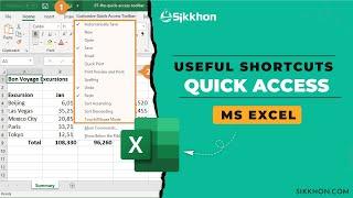 Excel useful shortcuts  Quick Access  English  Free  Sikkhon
