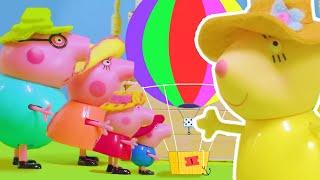 Peppa Pigs Hot Balloon Ride  Peppa Pig Stop Motion  Peppa Pig Toys  Toys fir Kids