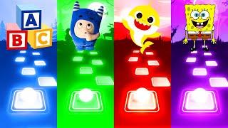 ABCs Alphabet Song Vs Oddbods Vs Baby Shark Vs SpongeBob  Tiles Hop EDM Rush