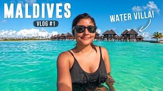 MALDIVES TRAVEL VLOG Snorkeling Dolphin Cruise Water Villa Tour & More ️️  Ep 1