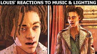 Louis Unique Reactions To Selection Of Music & Lighting - The Walking Dead Final Season 4 Episode 3