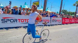 Mindblow Guarantee Bike Girl Performs Insane Bike Tricks on the Street at Cycling Race