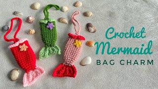 Crochet Mermaid Bag Charm ‍️ can be use as a pouch too  Mermaid Themed Gift Ideas ‍️