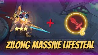 ZILONG MASSIVE LIFESTEAL WITH WEAPON MASTER + LANCER  MAGIC CHESS MLBB