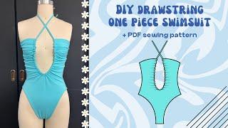 DIY Drawstring One Piece Swimsuit  Athena One Piece  Edgewater Avenue