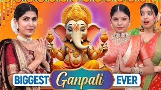 TINY vs GIANT GANPATI Challenge  Making Worlds Biggest Paper Ganpati At Home  DIY Queen