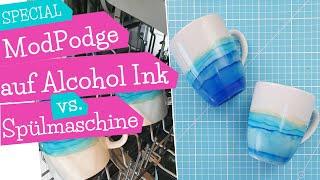 Alcohol Ink auf Tassen spülmaschinenfest mit Mod Podge?  1 Monat später Lacktest Teil 2  mommymade