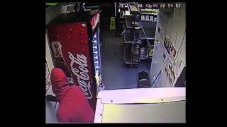 CCTV of armed robbery at Dominos Pizza in Corby