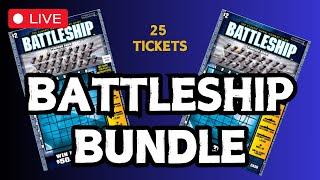 SCRATCHING 25 BATTLESHIP LOTTERY TICKETS DURING MY LIVESTREAM