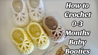 HOW TO CROCHET SIMPLE BABY SHOESBOOTIES 0-3 MONTHS