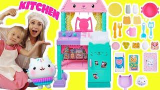 Gabbys Dollhouse Cakey Kitchen Setup and Pretend Play Making Donuts