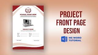 How to Create Project Front Page in MS Word  Cover Page Design in Microsoft Word