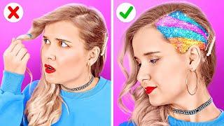 COOL HAIR TRICKS AND HACKS    DIYY Colorful Hair Hacks And Tips By 123 GO LIke