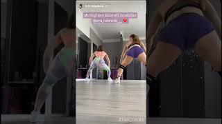 Cathy Bulgakova and Anna Fedorenko morning twerk