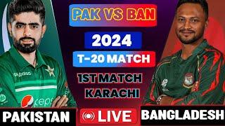 🟣Pakistan vs Bangladesh 1st T20 match live score video and Hindi commentary 2024 1st T20