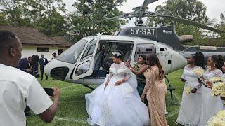 Fortune Mwikali Wedding Landing in a helicopter.. See full video