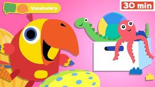 Learning First Words w Larry  Sensory Stimulation for Babies  Vocabulary for Kids  Vocabularry