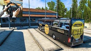 Mercedes Benz New Tourismo  Bus Driving Euro Truck Simulator 2  Steering Wheel Gameplay