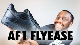 Nike Air Force 1 Flyease EasyOn Black On Foot Sneaker Review QuickSchopes 682 Schopes FD1146 001