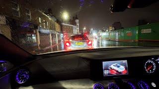 Rainy London Drive in Mercedes E-Class  ASMR Car Sounds & City Journey 2024