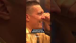  Usyk in tears at his postfight after beating Fury as he gets emotional discussing his late father