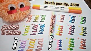 2 Cara gradasi brushpen gampang  Joyko brushpen gradasi  easy lettering gradation for beginner