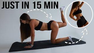 15 MIN ABS & BOOTY WORKOUT  ROUND BUTT AND VISIBLE ABS  No Squats  No Equipment