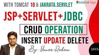 Java Servlet JSP JDBC  CRUD  Insert Update Delete with  Jakarta Servlet and Tomcat 10.x - Latest