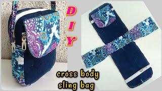 आसान तरीके से बनाएं क्रॉसबॉडी स्लिंगबैग ll How to make easy method cross body sling bag at home.