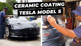 Doing a Ceramic Coating for Tesla Model S Ceramic Coating Before and After