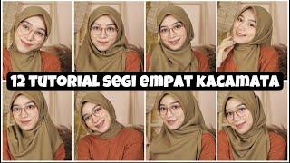 12 Tutorial HIJAB SEGIEMPAT Pakai KACAMATA Style Terbaru 2021 Untuk Hari Raya Lebaran Harian Kantor