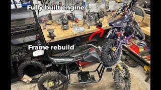 Rebuilding my full suspension mini bike Engine build+frame rebuild +rip at the end