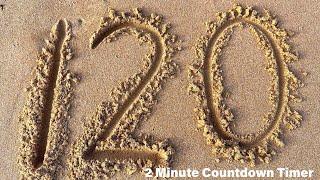 2 Minute Timer Countdown 120-0 Numbers Written in Sand  120 Seconds  Meditation  Class  Two Mins