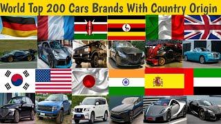 Cars with company origin  Country of origin cars brands  World top 200 cars brands  All cars 2021