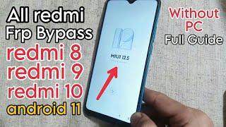 redmi 8 frp bypass  redmi 9 frp bypass  redmi 10 frp bypass  all redmi frp bypass miui 12.5