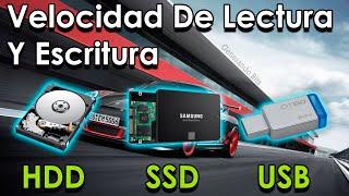 Velocidad de lectura y escritura unidad de Disco duro SSD Memoria Usb