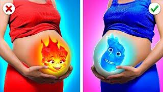 ¡EMBER  y WADE  de Elementos tienen hijos * Trucos para Padres de Fuego vs Agua* ¡Por WhizzPop