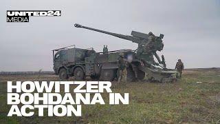 Ukrainian-made 155 howitzer Bohdana Hit Russian Weapons Depots Infantry Positions and Mortar Crews