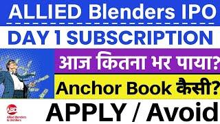 ALLIED BLENDERS IPO DAY 1 SUBSCRIPTION  ALLIED BLENDERS IPO  ALLIED BLENDERS IPO GMP 
