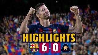 LEWANDOWSKIS 1ST GOAL FOR BARÇA I HIGHLIGHTS BARÇA 6-0 PUMAS I GAMPER TROPHY