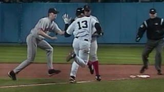 2004ALCS Gm6 A-Rod slaps ball from Arroyos glove