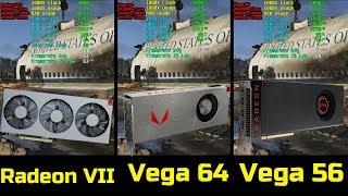 Radeon VII vs Vega 64 vs Vega 56 Stock Boost Clocks 1440P