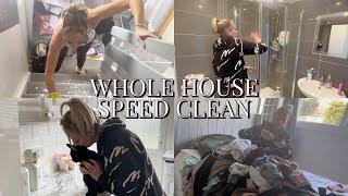 WHOLE HOUSE CLEAN UK  massive cleaning motivation  mountain of laundry  all day cleaning  uk mom