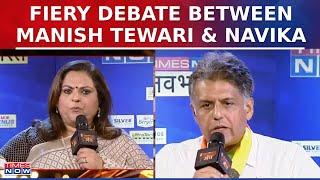 WATCH Fiery Debate Between Congress Manish Tewari & Navika Kumar Over Attack On Times Nows Crew